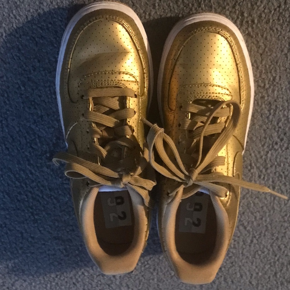 Boys Gold Nike Air Force 1 Shoes